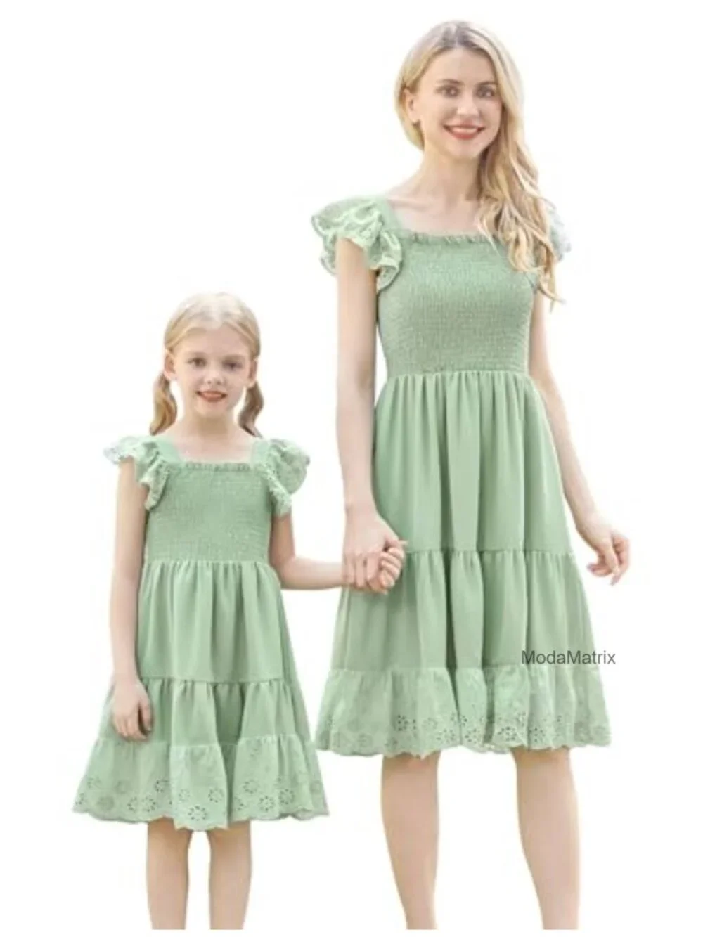 Smocked Tiered Ruffle Sleeve Boho Dress for Girls